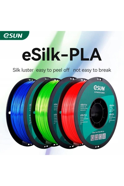 eSun Filament Silk-PLA albastru cyan 1.75mm 1kg bobină de hârtie