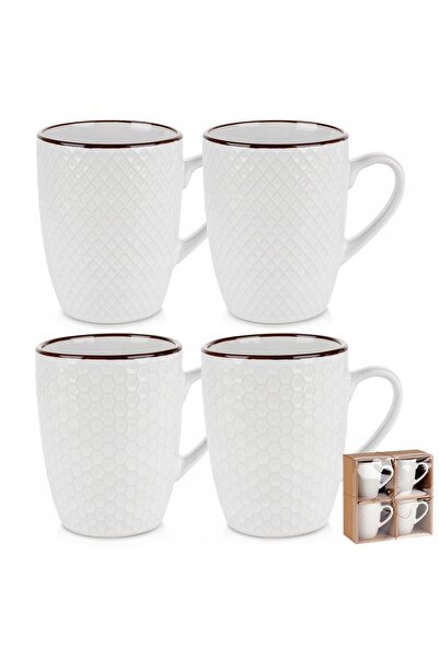 ARTEMİSPAK Set de 4 căni albe pentru băut cafea, ceai, plante aromatice, set ...