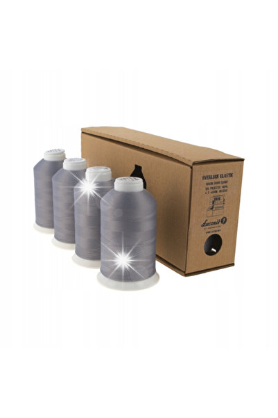 Łucznik Set de 4 ațe de poliester pentru overlock, pentru cusut elastic Popielat