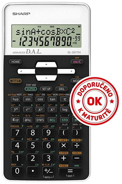 Sharp Calculator școlar științific, 273 de funcții, matematic, 10 cifre, 2 linii
