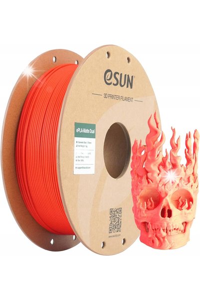eSun Filament PLA Mat Dual Morandi roșu-galben 1.75 mm 1kg pe bază de hârtie