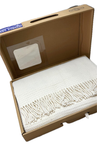 Özyün 100% Merino Lamb Wool, Hand Woven, Double Size - Thick - Pique Blanket (200 X 220 cm) Wool Blanket & Very Soft, Luxury Gift Product in a Box