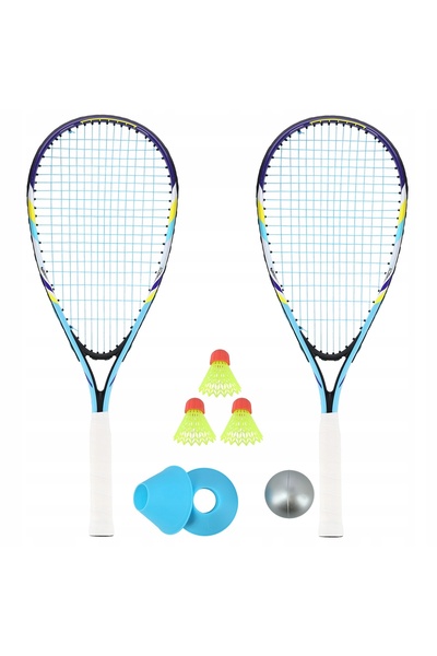 NİLSU Rachetă + Fluturaș + Minge + Set de markere pentru Speedminton Badminton