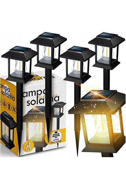 MAXSELL 4x Lampă solară de grădină, impermeabilă, cu senzor de amurg