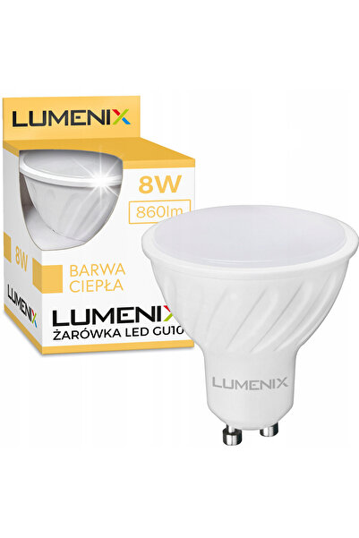 LUMENIX 10x Bec LED GU10 8W 860lm 120 °   CCD HALOGEN PREMIUM puternic pentru...