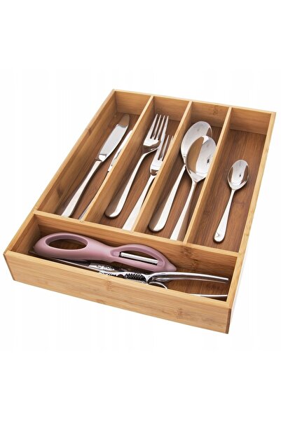 ARTEMİSPAK Organizator de tacâmuri din bambus pentru sertar, recipient de buc...