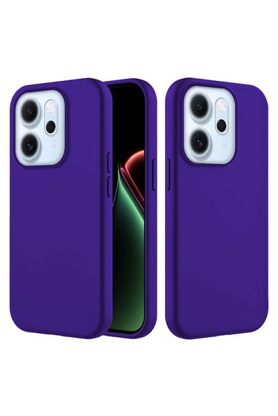 Pro Aksesuar Oppo Reno14 F Compatible Case with Velvet Interior, Erasable Launch Silicone Case, Navy Blue