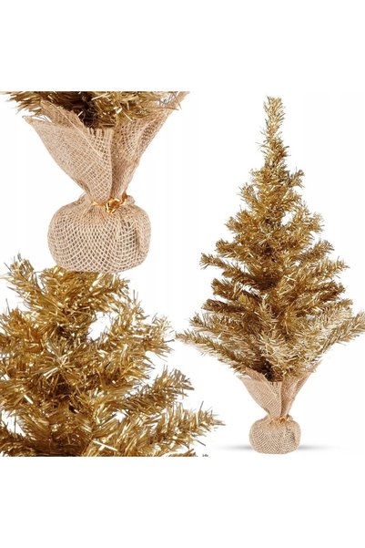 ARTEMİSPAK Brad de Crăciun artificial auriu decorativ cu iută, 60 cm