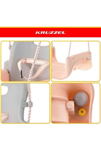 KRUZZEL Leagăn pentru copii 3-în-1 de exterior, rezistent, pentru grădină și ...