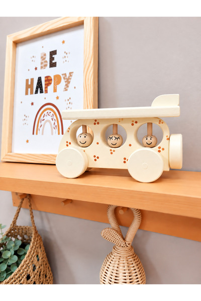 tnyminywood AİLE ARABASI AHŞAP OYUNCAK ARABA BEBEK OYUNCAK ARABA MONTESSORİ B...