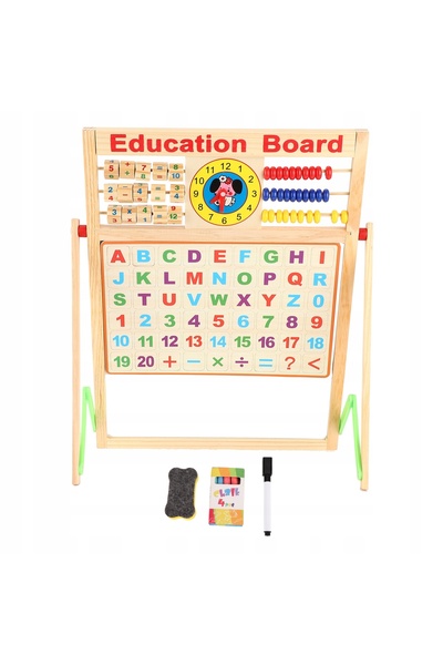 252611 Tablă magnetică dublă față 6-în-1 + Instrument de scris cu abac, buret...