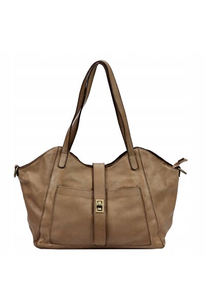 Vera Pelle A4 VS 048 geantă de umăr și tip tote din piele, clasică vintage, d...
