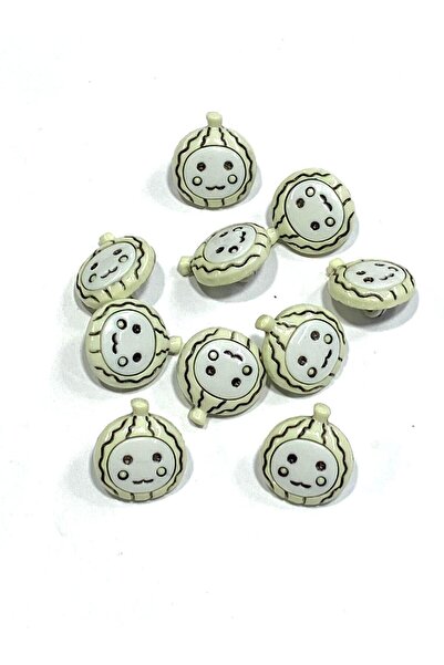 karantuhafiye Baby Button / Pumpkin Model / 10 Pieces / Cream