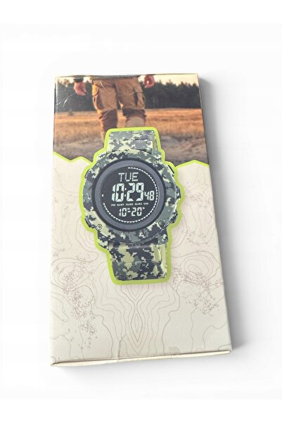 NO BRAND CEAS CU BUSOLĂ WILD TREK – alarmă, cronometru, busolă, verde camuflaj