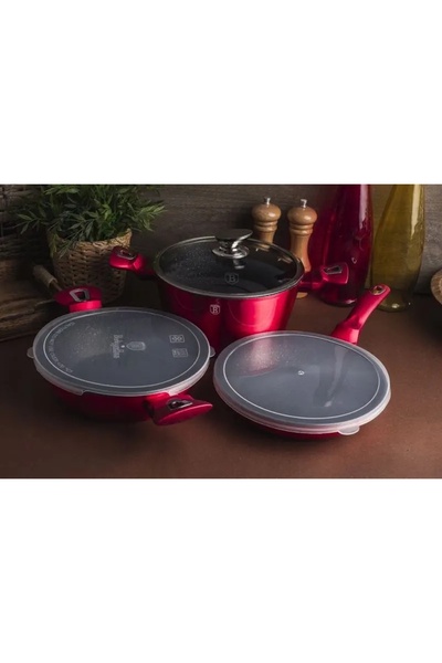Berlinger Haus BH-7046 - Set de 6 recipiente cu mâner Linia Burgundy