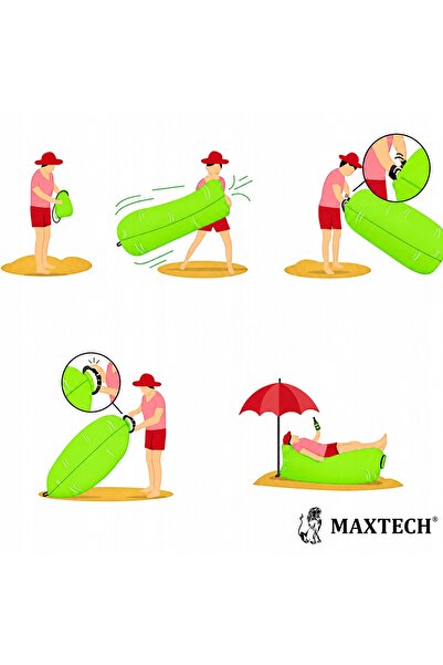 MaxTech Saltea gonflabilă, șezlong gonflabil, covor de relaxare LAZY BAG AIR ...