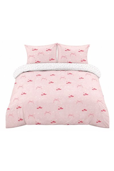 SMUKEE HOME Set de lenjerie de pat Smukee: plapumă 220 cm x 200 cm, cu fundiț...