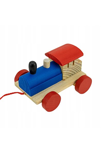 NO BRAND Trenuleț din lemn, jucărie educativă, set interactiv de tren cu vago...