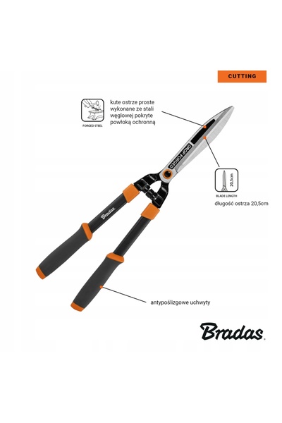 Bradas Foarfecă de gard viu SERIA V Lamă forjată dreaptă KT-V1170 Lame 20.5 cm