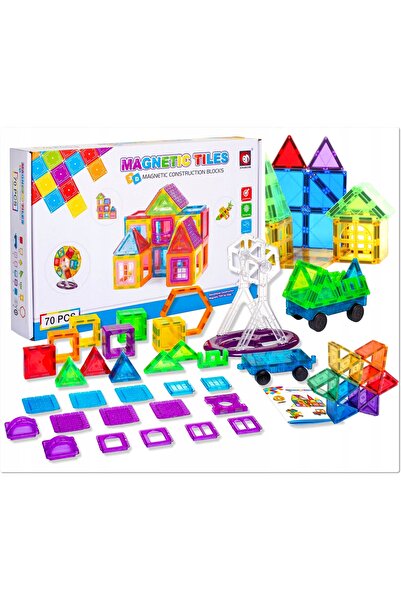 Doris SET DE BLOCURI MAGNETICE MARI DE CONSTRUCȚIE, PLĂCI MAGNETICE 3D, 70 DE...