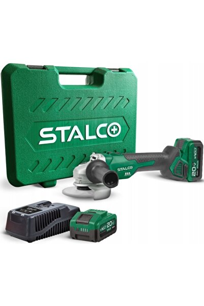 Stalco Set polizor unghiular AGS20-125BL + 2x baterii 4Ah S-97301