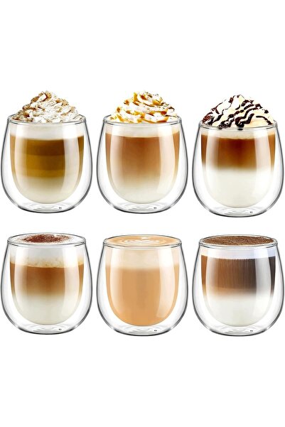 Koanni 6 pahare termice pentru cafea latte și espresso, 120 ml, certificate
