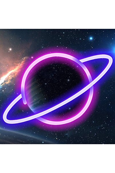 SUPERLED Lampă de perete LED neon, lumină de noapte, Planetă Jupiter, USB, ca...