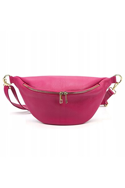 Vera Pelle LUKA DOLLARO borsetă de talie din piele fuchsia, geantă clasică el...