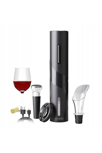 AIKARO Set de deschizătoare electrice de vin, Kit 5 în 1: deschizător, pâlnie...