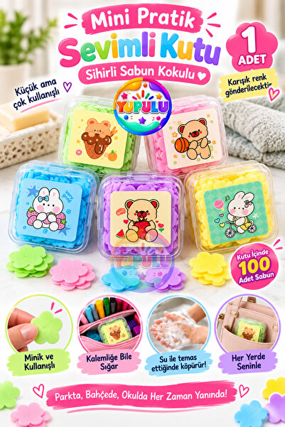 YUPULU 1 Kutu Sihirli Sabun Kokulu | Çiçek Model 100 Yaprak Parfümlü | Mini K...