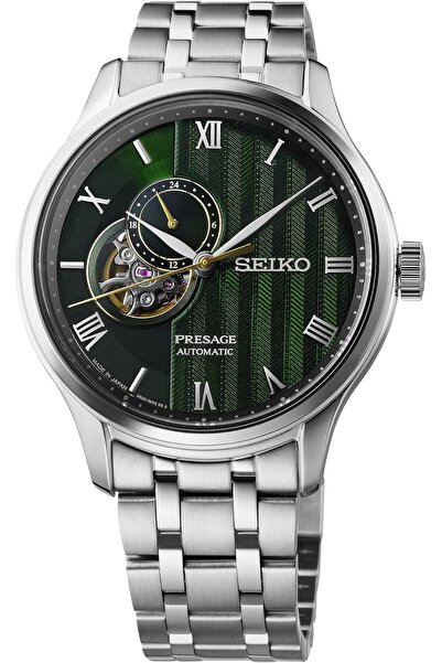 Seiko Presage Collection Men's Watch, Stainless Steel Case, Leather Strap, El...