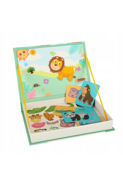 Ikonka Puzzle magnetic educativ cu animale, joc Montessori