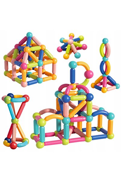 kinderplay Set de blocuri și bețe magnetice educative și creative, cadou 120
