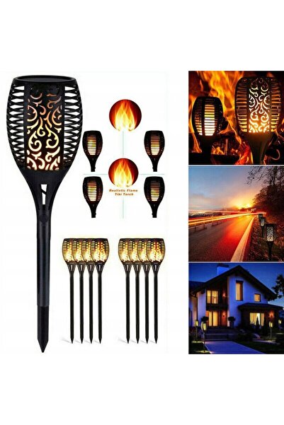 Goeco 2 x LAMPĂ SOLARĂ DE GRĂDINĂ DECORATIVĂ CU EFECT DE FLACOR DE FOC, CU ȚE...