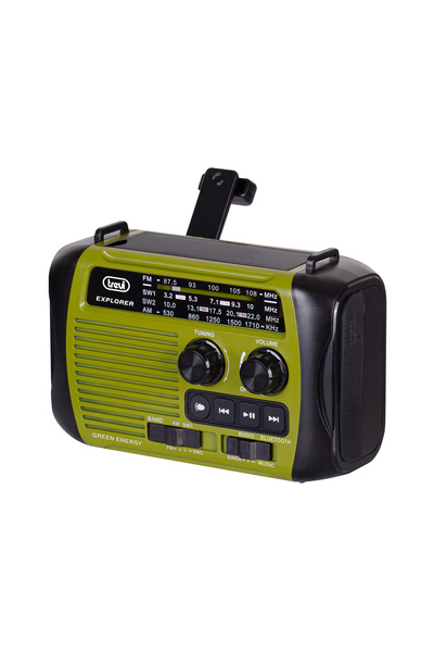 Trevi Radio, lanternă, power bank 3-în-1, baterie solară + dinam, Bluetooth