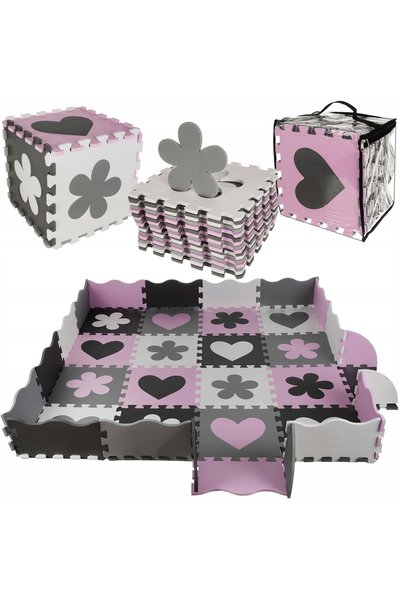 KRUZZEL Saltea groasă de puzzle, jucărie educativă, 114x114 EVA, pentru copii...