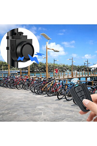 NO BRAND Alarmă pentru bicicletă și scuter cu Pilot Safety + Claxon + Lumină