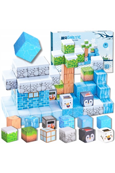 NO BRAND DUZY SET Blocuri Magnetice Cuburi 3D XXL WORLD 92 piese