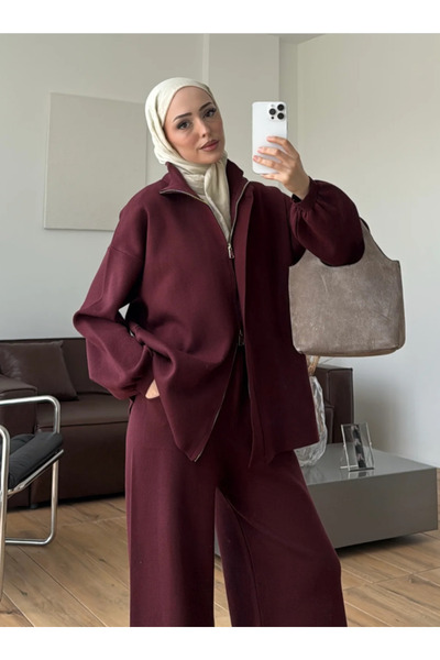 salisburys Molly Nelly Kadın Triko Fermuarlı Oversize Takım