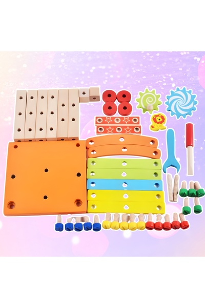 AAA Scaun de asamblat din lemn, blocuri educative Montessori DIY