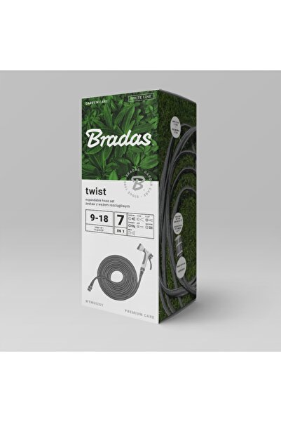 Bradas Set furtun de grădină cu pistol de udare TWIST HOSE 9-18m 7 în 1