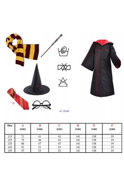 NO BRAND COSTUMUL VRĂJITORULUI HARRY 116/122 Costum de Halloween pentru cosplay