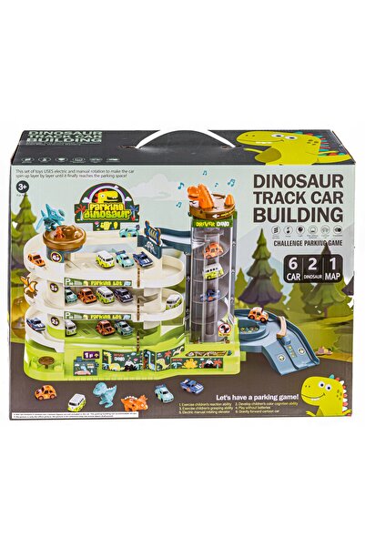 ProNice Set interactiv: Circuit de dinozauri, garaj cu lift și 6 vagoane