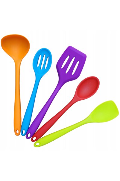 NO BRAND Set de accesorii de bucătărie din silicon, 5 piese, culori asortate