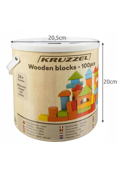 KRUZZEL Set educativ de sortare a orașului cu blocuri de lemn, puzzle și găle...