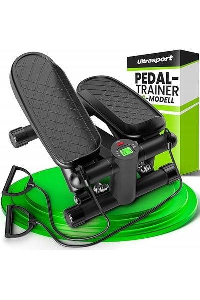 Ultrasport Mini-Stepper 2 în 1 Swingstepper cu rezistență elastică LCD fitnes...