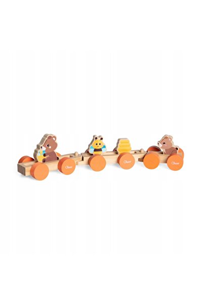 Chicco Trenuleț din lemn cu vagoane și figurine pentru joacă, blocuri de lemn