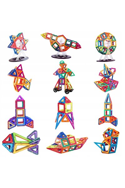 KRUZZEL SET DE BLOCURI MAGNETICE MARI DE CONSTRUCȚIE, PLĂCI MAGNETICE 3D, 70 ...