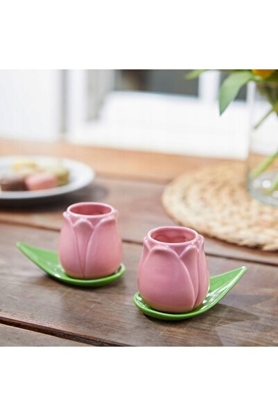 Balvi Set cadou de căni de cafea cu lalele, 2 piese, 100 ml, ceramică
