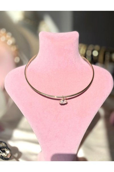 Genel Markalar Özel Pırlanta Markiz Kesim Yatay Tek Taş Choker Kokye